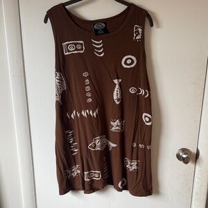 Vintage 100% cotton beach cover up with sardines